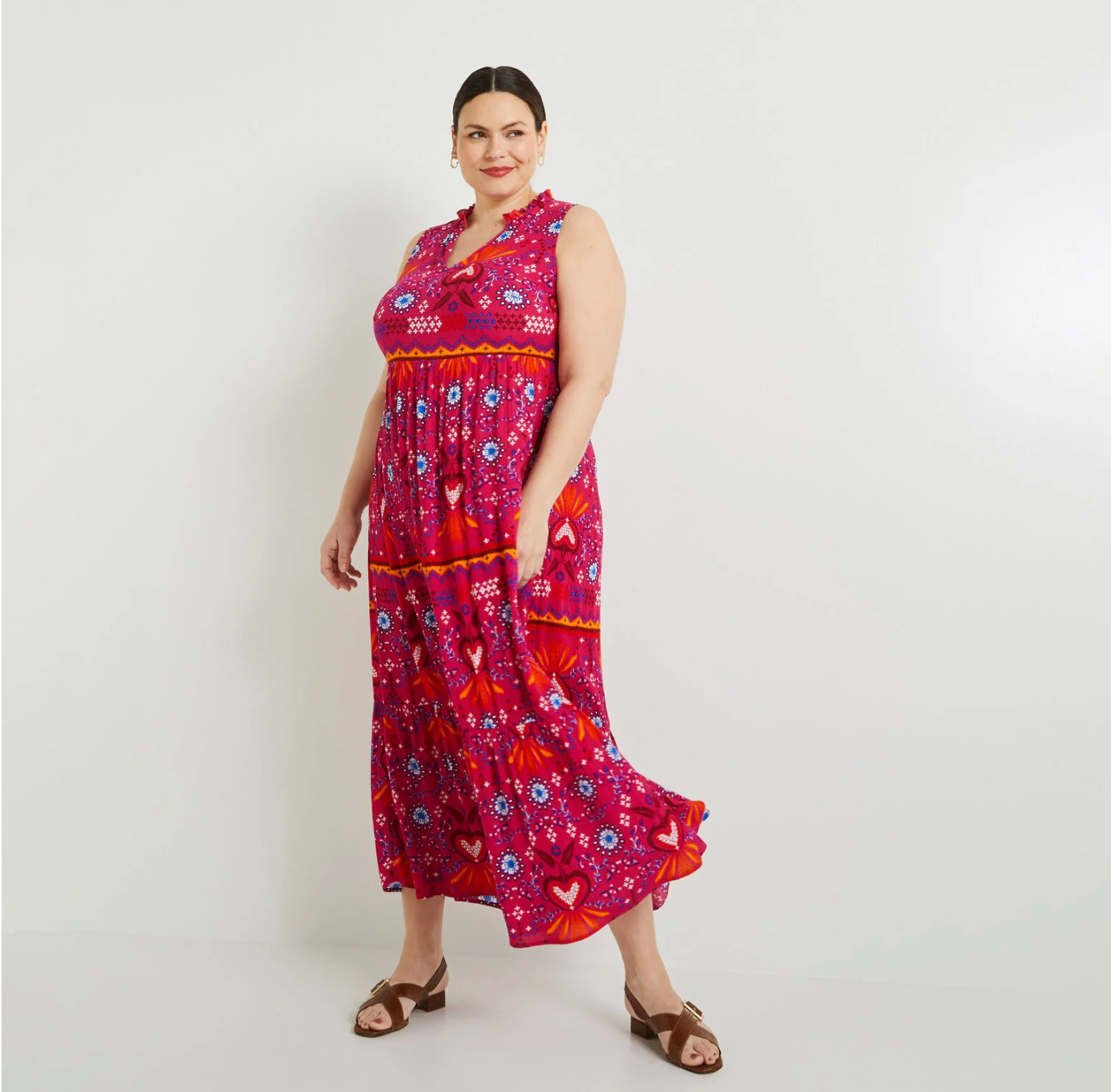 Robe longue imprimée