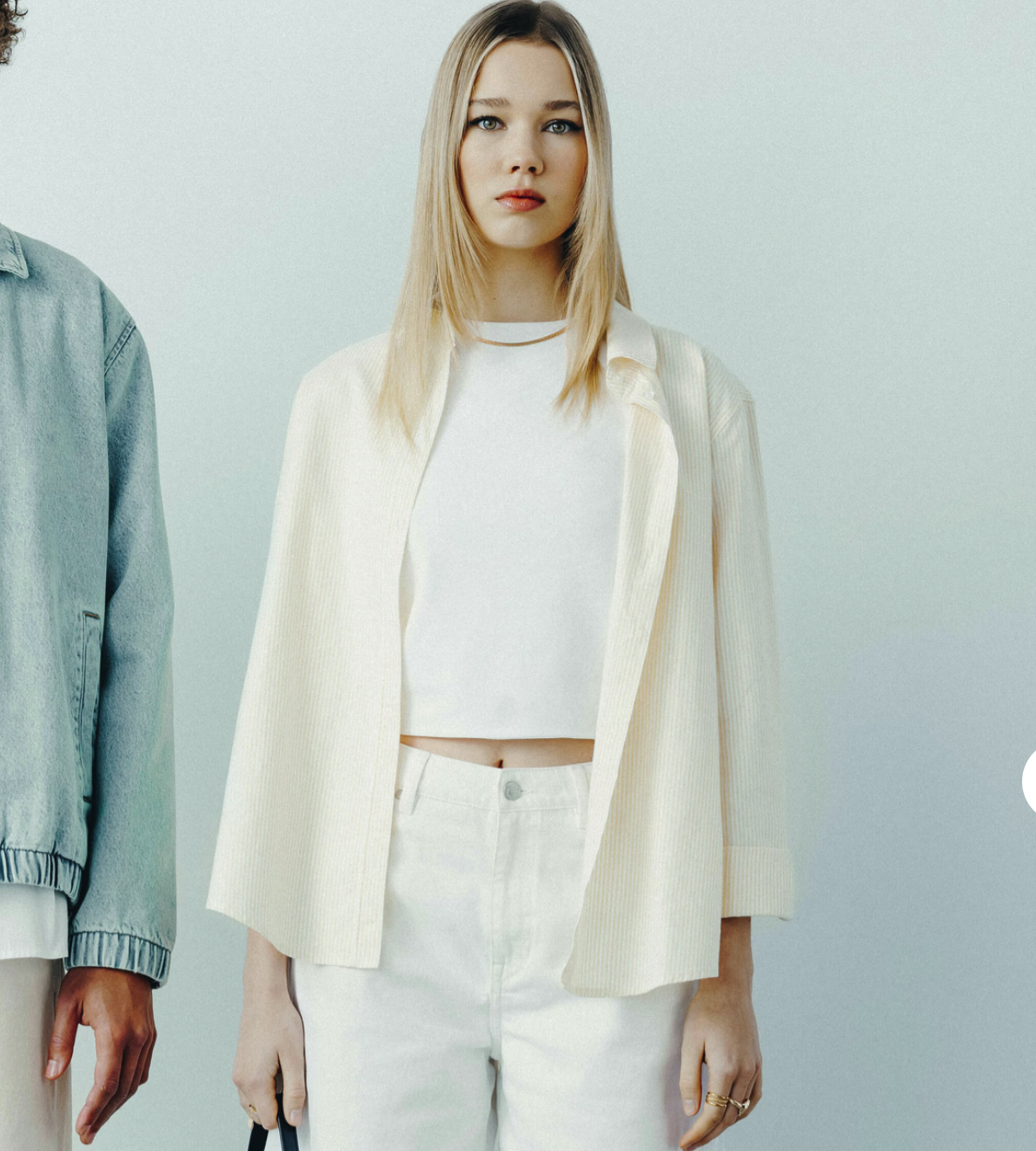 Bermuda en jean - Ecru