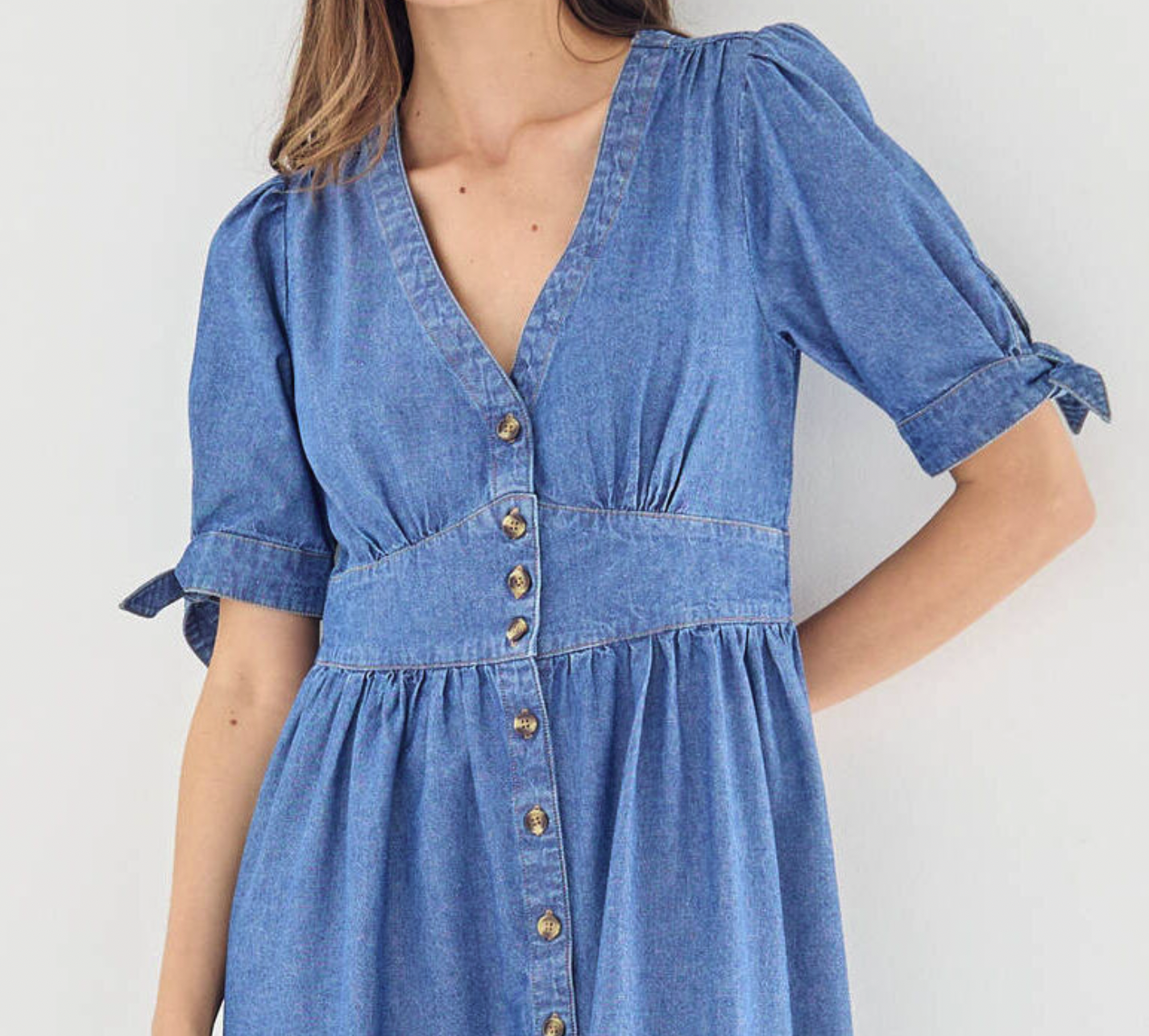 Robe longue en denim, évasée