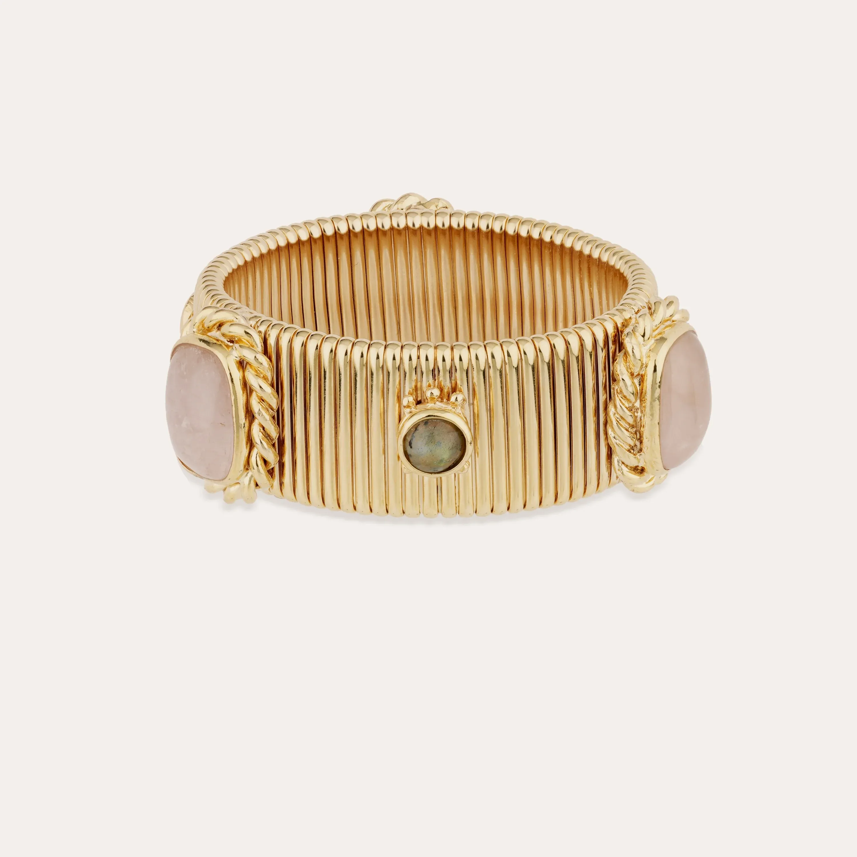 Bracelet Strada Amarante doré - Quartz Rose